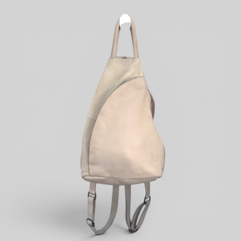 FREE PEOPLE We The Free Leather  Soho Convertible Sling Bag Beige - Picture 2 of 11